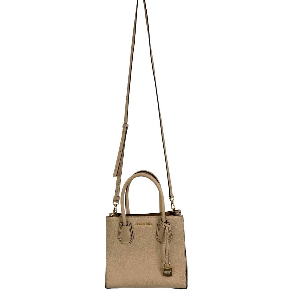 Michael Kors Mini Mercer Leather Crossbody & Tote Bag Nude EUC 8480 - Picture 8 of 16
